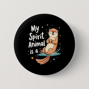 Macaron Rond 5 Cm Mon Esprit Animal Est Une Otter Mignonne Animal Dr
