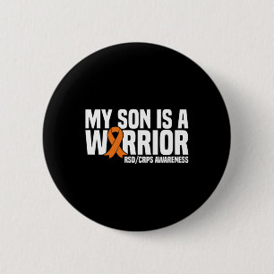 Macaron Rond 5 Cm Mon Fils Est Un Guerrier Orange Ribbon Rsdcrps Lau