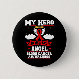 Macaron Rond 5 Cm Mon Héros Est Maintenant Mon Ange Sang Cancer Nuag