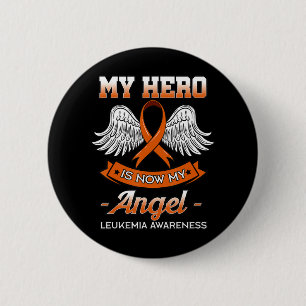 Macaron Rond 5 Cm Mon Héros Est Maintenant Mon Angel Leukemia Orange