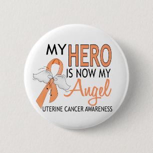 Macaron Rond 5 Cm Mon héros est mon Cancer utérin d'ange