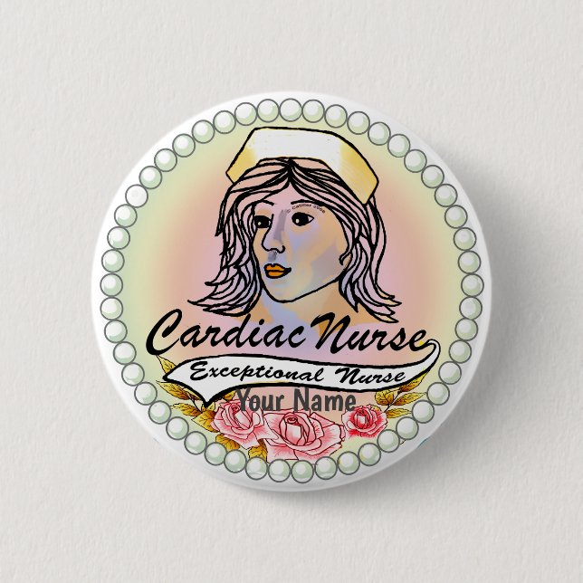 Macaron Rond 5 Cm Mon infirmière cardiaque (Devant)