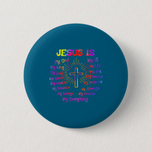 Macaron Rond 5 Cm Mon Jésus Dieu Roi Seigneur Sauveur