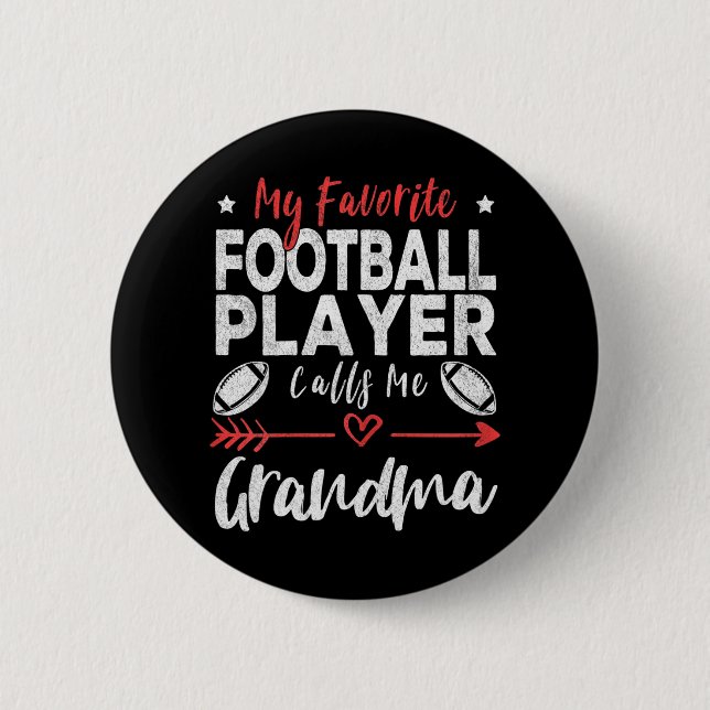 Macaron Rond 5 Cm Mon Joueur De Football Préféré M'Appelle Grand-Mèr (Devant)