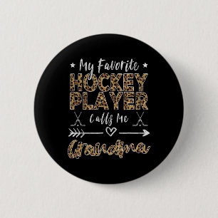 Macaron Rond 5 Cm Mon joueur de hockey préféré m'appelle grand-mère