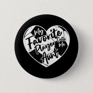 Macaron Rond 5 Cm Mon Joueur Favori M'appelle Tante Soccer Heart