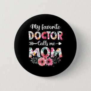 Macaron Rond 5 Cm Mon Médecin Favori M'Appelle Maman Chemise Médecin