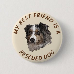 Macaron Rond 5 Cm Mon meilleur ami (Australian Shepherd)