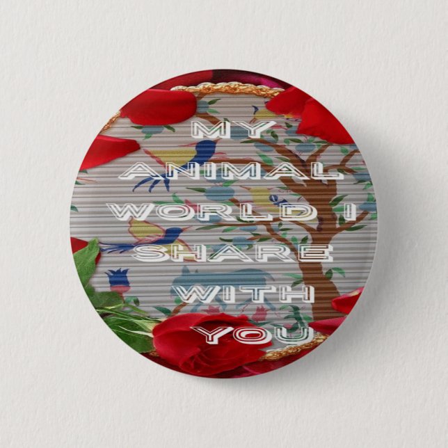 Macaron Rond 5 Cm Mon monde animal valentine.png (Devant)
