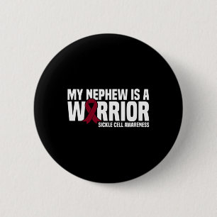 Macaron Rond 5 Cm Mon neveu est un guerrier Ruban bordeaux Drepanocy