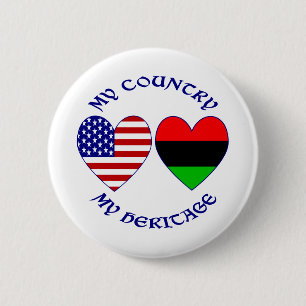 Macaron Rond 5 Cm Mon pays Mon héritage africain-américain