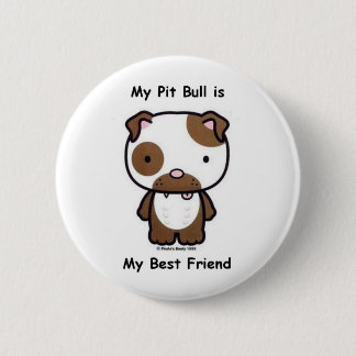 Macaron Rond 5 Cm Mon pitbull est mon meilleur ami