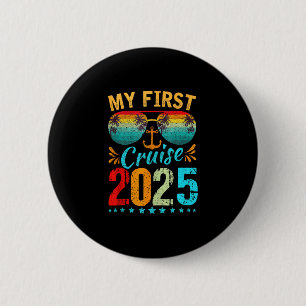 Macaron Rond 5 Cm Mon premier croisière 2025 Tee Famille Vacances Cr