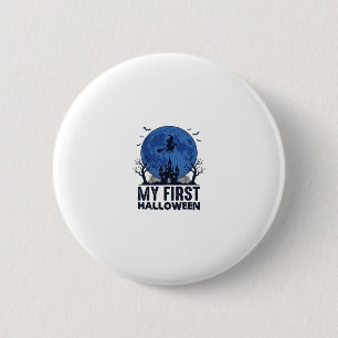 Macaron Rond 5 Cm Mon premier Halloween Gravure vintage pour enfants