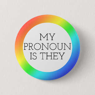 Macaron Rond 5 Cm   Mon pronom est Ils Personnalisable   