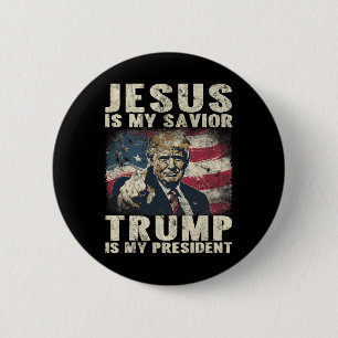 Macaron Rond 5 Cm Mon Sauveur Trump est mon Président 2024 American