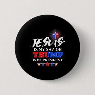 Macaron Rond 5 Cm Mon Sauveur Trump Est Mon Président Christian