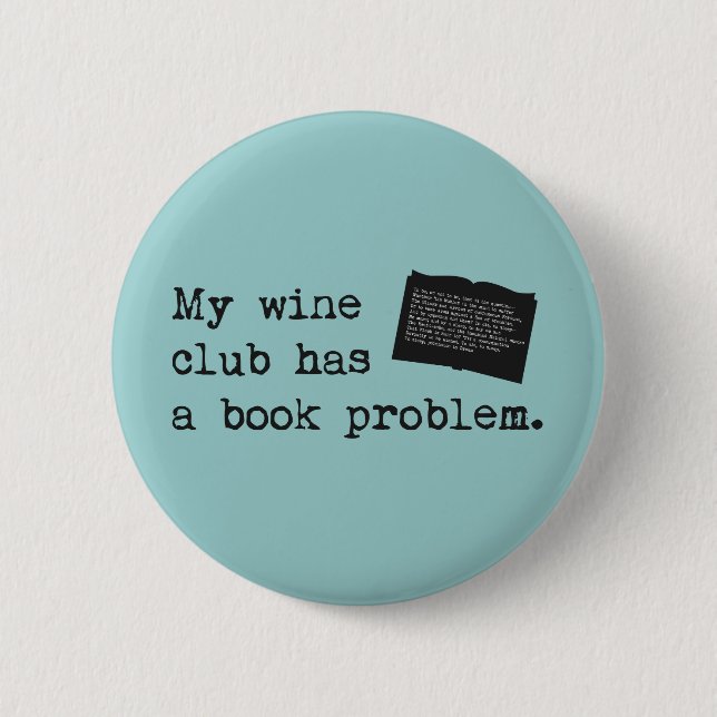 Macaron Rond 5 Cm Mon Wine Club a un problème de livre (Devant)