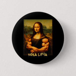 Macaron Rond 5 Cm Mona Lifta Muscle Mona Lisa Bodybuilder Gym Et Ar