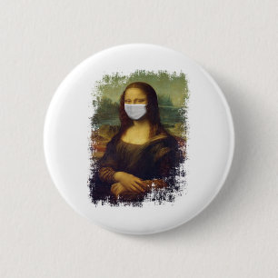 Macaron Rond 5 Cm Mona Lisa Avec Masque