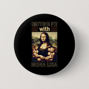 Macaron Rond 5 Cm Mona Lisa Bodybuilding Muscle Gym Poids Wo