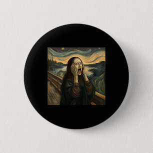 Macaron Rond 5 Cm Mona Lisa Le cri Halloween Costume Party Art