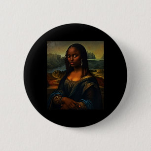 Macaron Rond 5 Cm Mona Lisa noire Mois de l'histoire des Noirs Femme