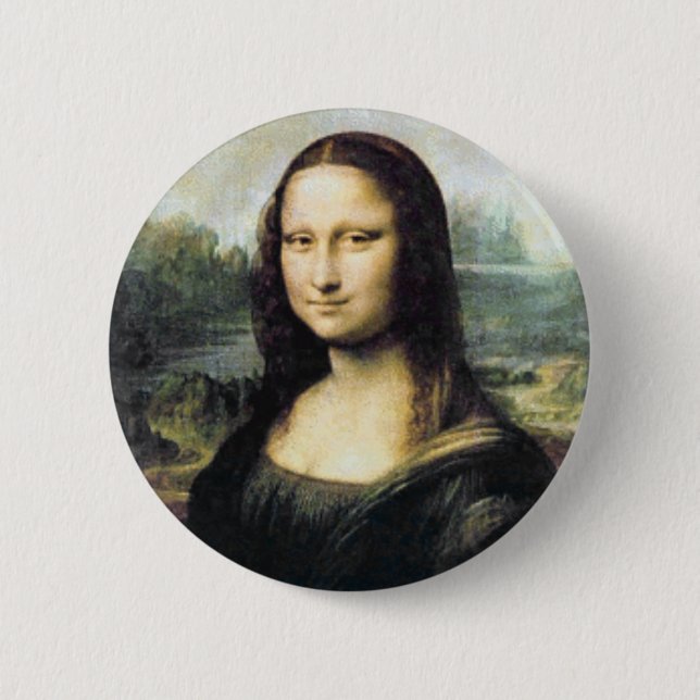 Macaron Rond 5 Cm Mona Lisa Pin (Devant)
