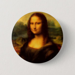 Macaron Rond 5 Cm Mona Lisa Pixellée