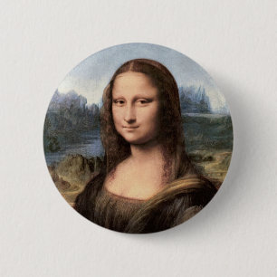 Macaron Rond 5 Cm Mona Lisa Portrait / Peinture