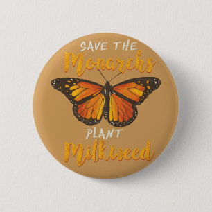 Macaron Rond 5 Cm Monarch Butterfly. Save the Monarchs