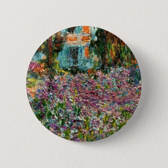 Macaron Rond 5 Cm Monet Le jardin de l'artiste à Giverny (Devant)