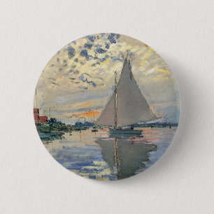 Macaron Rond 5 Cm Monet Sailboat Français Impressionnisme Art classi