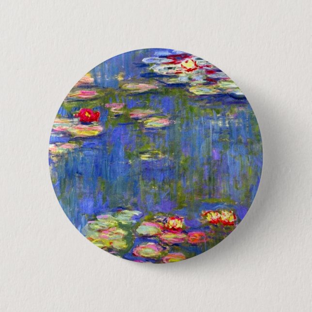 Macaron Rond 5 Cm Monet Water Lilies (Devant)