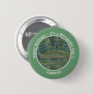 Macaron Rond 5 Cm Monet's Water-Lily Pond et Footbridge Party Items