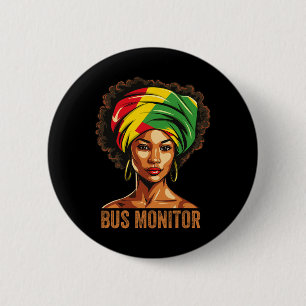 Macaron Rond 5 Cm Moniteur de bus Afro Afro-Américain Histoire Noire
