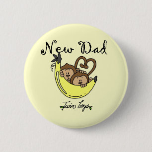 Macaron Rond 5 Cm Monkeys le papa des T-shirts et des cadeaux