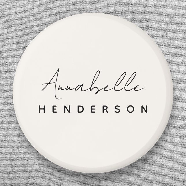 Macaron Rond 5 Cm Monogram neutre | Minimalist stylish (Créateur téléchargé)