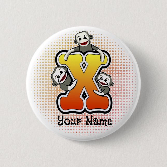 Macaron Rond 5 Cm Monogram X Sock Monkey (Devant)