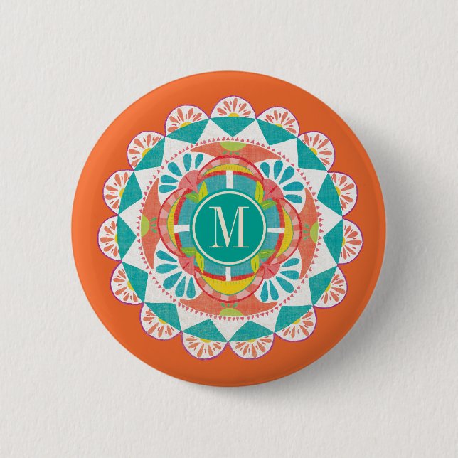 Macaron Rond 5 Cm Monogramme| Comme Frida IV (Devant)