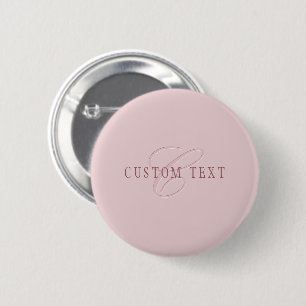 Macaron Rond 5 Cm Monogramme d'aspect élégant Or rose