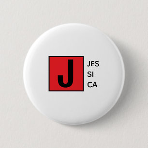 Macaron Rond 5 Cm Monogramme de nom professionnel élégant moderne