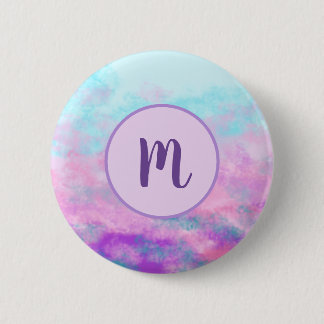 Macaron Rond 5 Cm Monogramme de nuages roses mignons