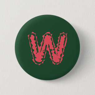 Macaron Rond 5 Cm Monogramme déplaisant s'accrochant rose sur vert