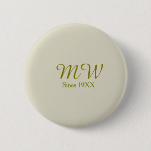 Macaron Rond 5 Cm Monogramme doré depuis l'année 19XX mariage na