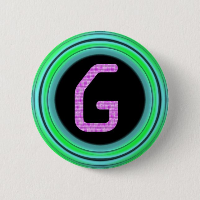Macaron Rond 5 Cm Monogramme "G" (Devant)