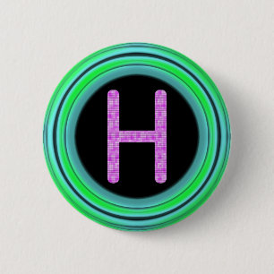 Macaron Rond 5 Cm Monogramme "H "