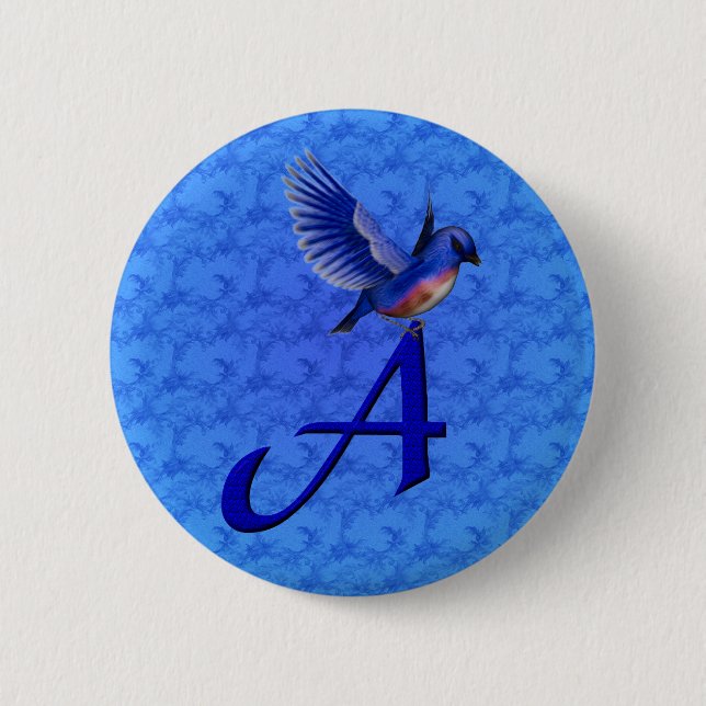 Macaron Rond 5 Cm Monogramme initial A (Devant)
