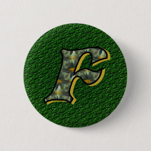 Macaron Rond 5 Cm Monogramme Initial F Art Floral Marguerite