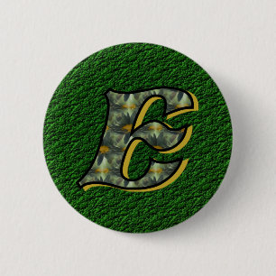 Macaron Rond 5 Cm Monogramme Initiale E Fleurs Artistiques de Margue